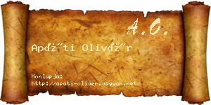 Apáti Olivér névjegykártya