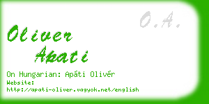 oliver apati business card